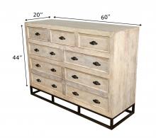 SOLID RECLAIMED TEAK WOOD 9 DRAWER DRESSER CHEST BUREAU SIDEBOARD