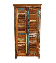 SOLID RECLAIMED TEAK WOOD 2 DOOR WARDROBE CABINET ARMOIRE