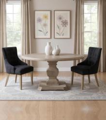 ROUND SOLID WOOD DINING TABLE