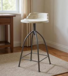 WOODEN IRON STOOL