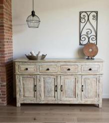 SOLID RECLAIMED TEAK WOOD SIDEBOARD 4 DOORS / 4 DRAWERS 