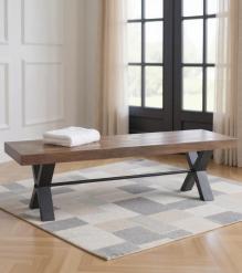 DECORATIVE WOOD & METAL BENCH