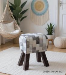 GENUINE LEATHER STOOL BENCH