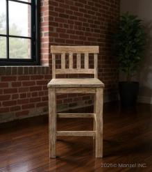 SOLID RECLAIMED TEAK WOOD COUNTER HEIGHT STOOL