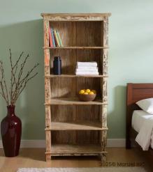 RECLAIMED TEAK 5 SHELF BOOKCASE DISPLAY CASE