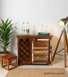 SOLID RECLAIMED TEAK WOOD WINE LIQUOR BAR