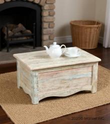 SOLID RECLAIMED WOOD STORAGE COFFEE TABLE W/  ACCESS ON 2 SIDES 