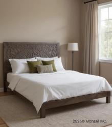 HAND CARVED WOODEN KING SIZE BED