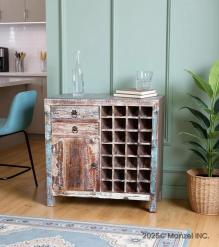 SOLID RECLAIMED TEAK WOOD WINE BAR