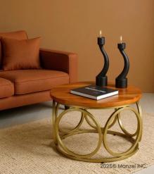 SOLID RECLAIMED TEAK WOOD & METAL COFFEE TABLE 