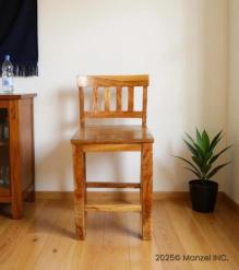 SOLID RECLAIMED TEAK WOOD COUNTER HEIGHT STOOL