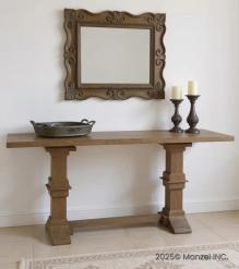 SOLID WOOD PEDESTAL CONSOLE / SOFA TABLE
