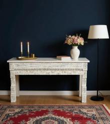 HAND CARVED SOLID WOOD CONSOLE