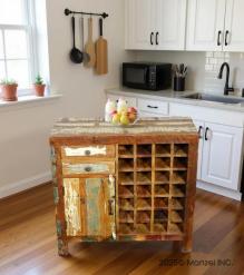 SOLID RECLAIMED TEAK WOOD WINE BAR