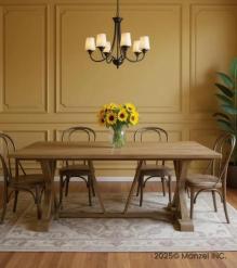 SOLID WOOD X BASE TRESTLE DINING TABLE