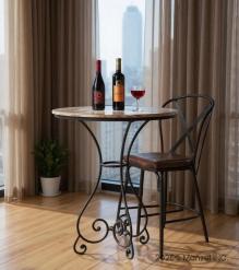 IRON & SOLID WOOD BAR HEIGHT TABLE