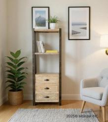 SOLID RECLAIMED TEAK 3 DRAWER BOOKCASE NIGHTSTAND SHELVING UNIT
