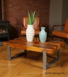 SUPER THICK RECLAIMED TEAK & IRON COFFEE TABLE