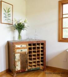 SOLID RECLAIMED TEAK WOOD WINE BAR