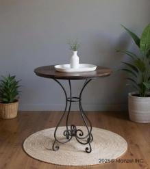 SOLID WOOD IRON ROUND TABLE