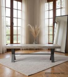 SOLID WOOD & IRON BENCH