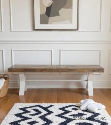 SOLID WOOD & IRON BENCH