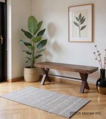 DECORATIVE WOOD & METAL BENCH