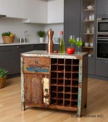 SOLID RECLAIMED TEAK WOOD WINE BAR