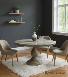 ROUND SOLID WOOD DINING TABLE