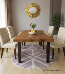 LIVE EDGE SOLID SUAR WOOD TABLE W/ METAL BASE