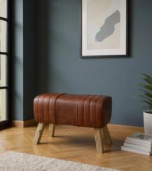 GENUINE LEATHER STOOL BENCH