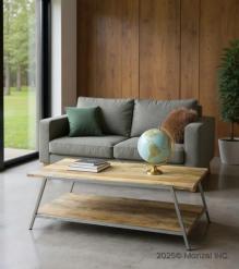 SOLID WOOD & IRON COFFEE TABLE