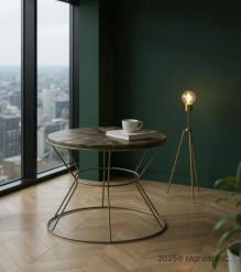 SOLID WOOD & IRON COFFEE TABLE