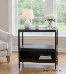 SOLID WOOD & IRON END TABLE SIDE TABLE