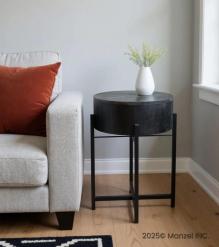 SOLID WOOD & IRON END TABLE