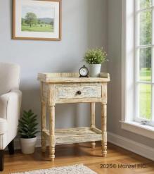 SOLID RECLAIMED TEAK WOOD END TABLE / NIGHTSTAND