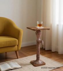 REPURPOSED IRON & SOLID WOOD PIPE TABLE