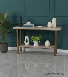SOLID LIVE EDGE WOOD & IRON CONSOLE TABLE