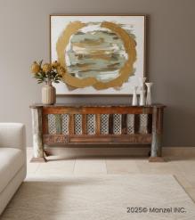 SOLID RECLAIMED TEAK WOOD & IRON CONSOLE