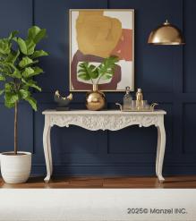 HAND CARVED SOLID WOOD CONSOLE TABLE