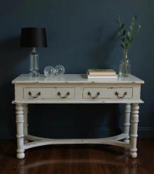 SOLID WOOD 2 DRAWER CONSOLE  TABLE