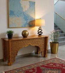 HAND CARVED SOLID WOOD CONSOLE