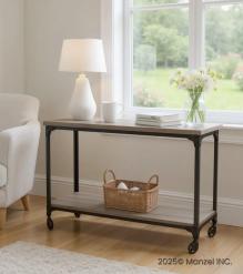 SOLID WOOD & IRON CONSOLE TABLE