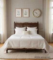 HAND CARVED SOLID WOOD QUEEN BED