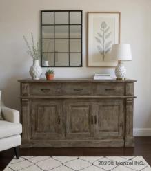 SOLID WOOD 3 DRAWER / 3 DOOR SIDEBOARD