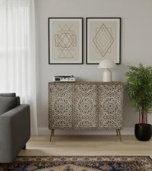 BOHO 3 DOOR WOOD SIDEBOARD