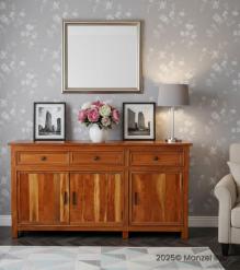 Solid Reclaimed Teak Wood 3 Door, 3 Drawer Sideboard Console Server