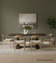 SOLID WOOD PEDESTAL DINING TABLE