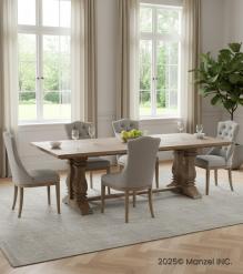 9' SOLID WOOD PEDESTAL DINING TABLE