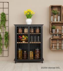 SOLID WOOD & IRON LIQUOR WINE CABINET